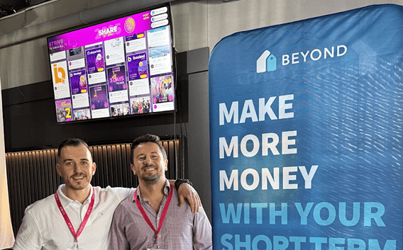 Live social media wall on a large screen during an event